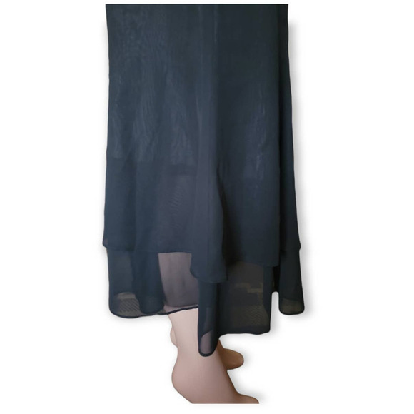 ADRIANNA‎ Papell Evening Essentials Black Layered Mermaid Style Skirt - Picture 7 of 9